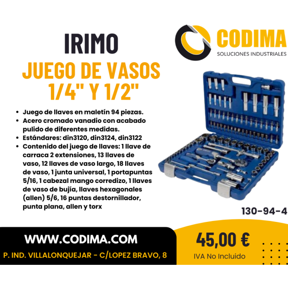 OFERTA JUNIO 2026 MALETIN IRIMO 94 PIEZAS