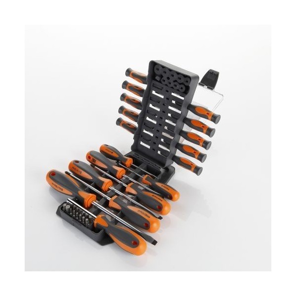 JUEGO COMBINADO DE DESTORNILLADORES, VASOS Y PUNTAS  44 PIEZAS EN ESTUCHE PLÁSTICO HR