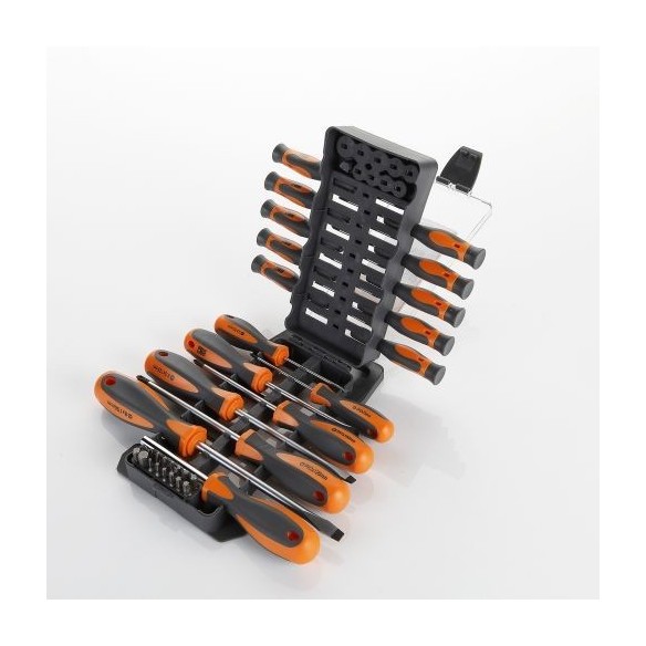 JUEGO COMBINADO DE DESTORNILLADORES, VASOS Y PUNTAS  44 PIEZAS EN ESTUCHE PLÁSTICO HR