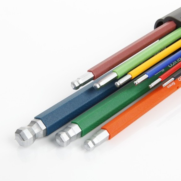 JUEGO DE LLAVES ALLEN DE BOLA SERIE EXTRALARGA, SOPORTE DE GOMA ALYCO