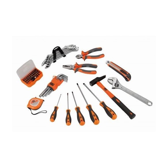 CAJA METÁLICA CON BANDEJA INTERIOR Y 59 HERRAMIENTAS HR