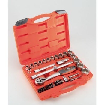JUEGO DE LLAVES DE VASO Y ACCESORIOS DE 1/2" 48 PIEZAS HR 2