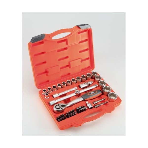 JUEGO DE LLAVES DE VASO Y ACCESORIOS DE 1/2" 48 PIEZAS HR