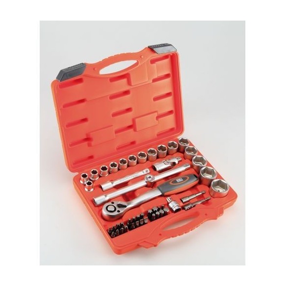 JUEGO DE LLAVES DE VASO Y ACCESORIOS DE 1/2" 48 PIEZAS HR