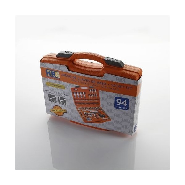 JUEGO DE LLAVES Y ACCESORIOS 94 PIEZAS DE 1/2" - 1/4" HR