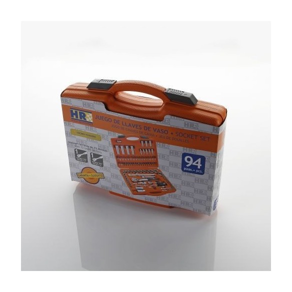 JUEGO DE LLAVES Y ACCESORIOS 94 PIEZAS DE 1/2" - 1/4" HR