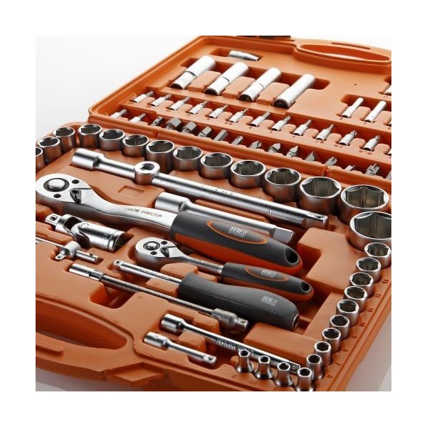 JUEGO DE LLAVES Y ACCESORIOS 94 PIEZAS DE 1/2" - 1/4" HR