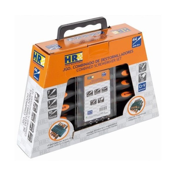 VASOS Y PUNTAS  44 PIEZAS EN ESTUCHE PLÁSTICO HR