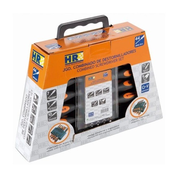 VASOS Y PUNTAS  44 PIEZAS EN ESTUCHE PLÁSTICO HR