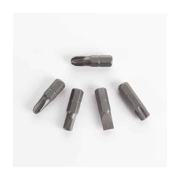 JUEGO DE 30 PUNTAS DE ATORNILLAR DE 1/4" Y ADAPTADOR EN CAJA DE PLASTICO HR