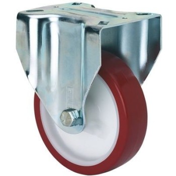 RUEDA PU ROJA FIJA  125MM 2-2363 ALEX