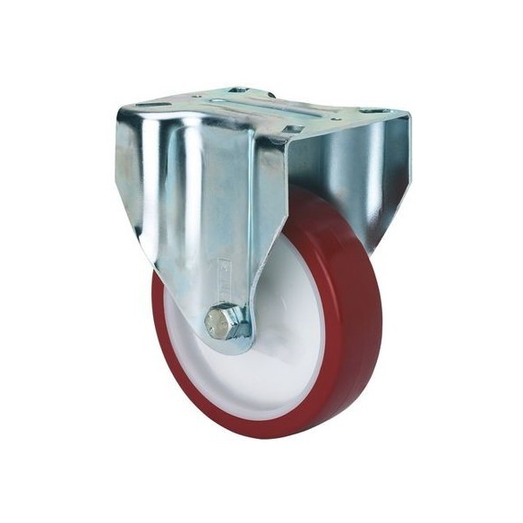 RUEDA PU ROJA FIJA  125MM 2-2363 ALEX