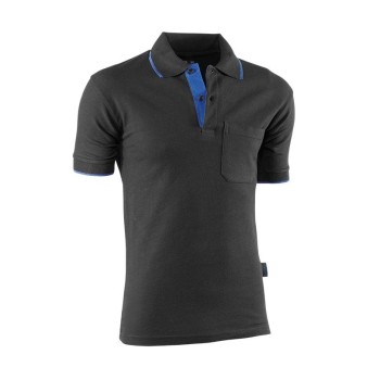 POLO M. CORTA JUBA 648 TOP RANGE NEGRO/AZULINA T-L