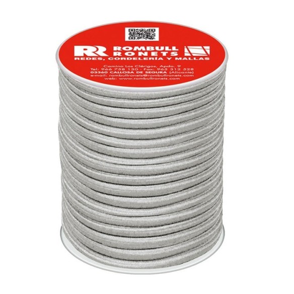 CUERDA ELASTICA PES CARRETE POLIESTER Y LATEX Ø 8 MM BLANCO 25 M