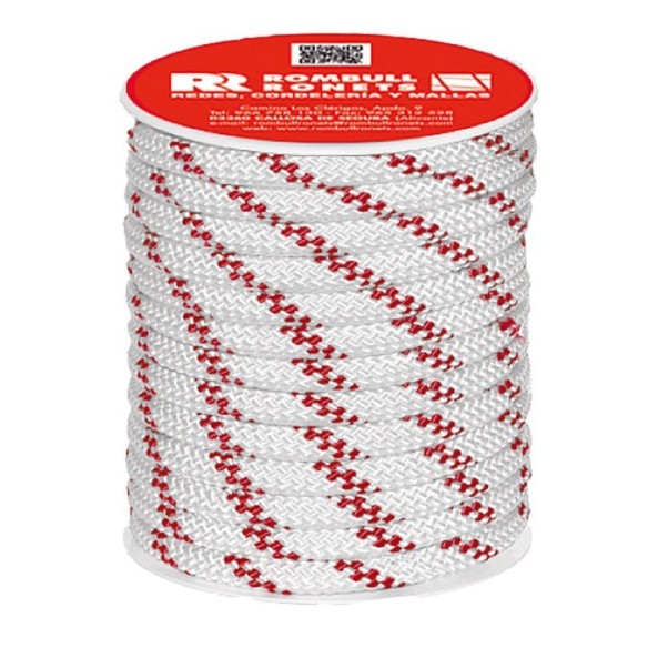 CUERDA PES TRENZADA CARRETE POLIESTER CON ALMA Ø 8 MM BLANCO 15 M