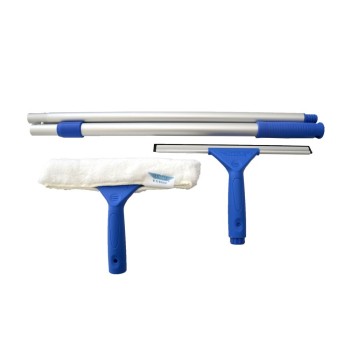 KIT LIMPIEZA LIMPIACRISTALES + VELLÓN + PALO EXTENSIBLE 1