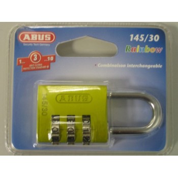 CANDADO ABUS 145 COMBINACION 30 MM ALUMINIO AMARILLO BLISTER