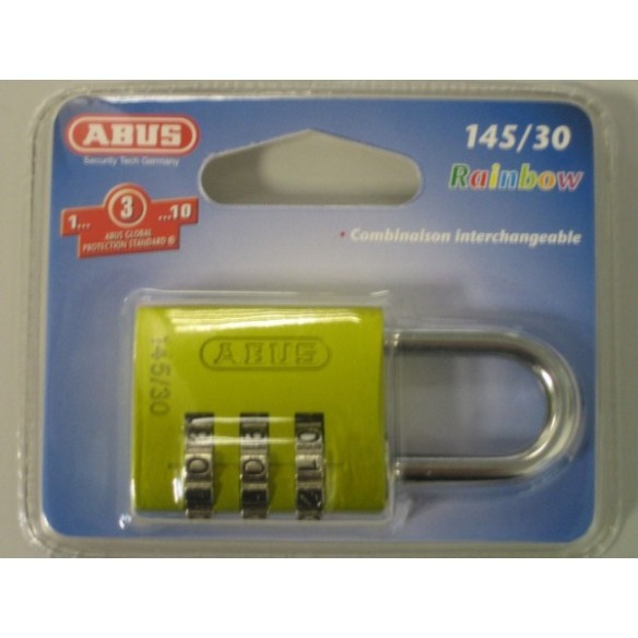 CANDADO ABUS 145 COMBINACION 30 MM ALUMINIO AMARILLO BLISTER