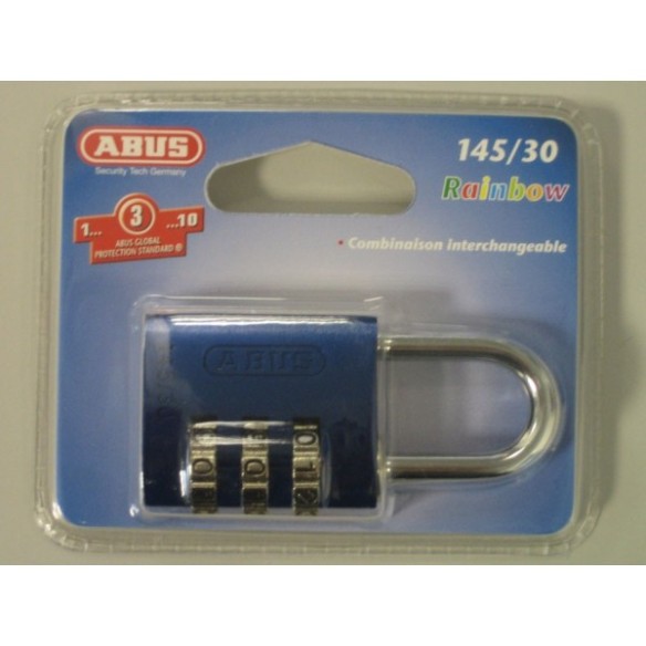 CANDADO ABUS 145 COMBINACION 20 MM ALUMINIO AZUL BLISTER