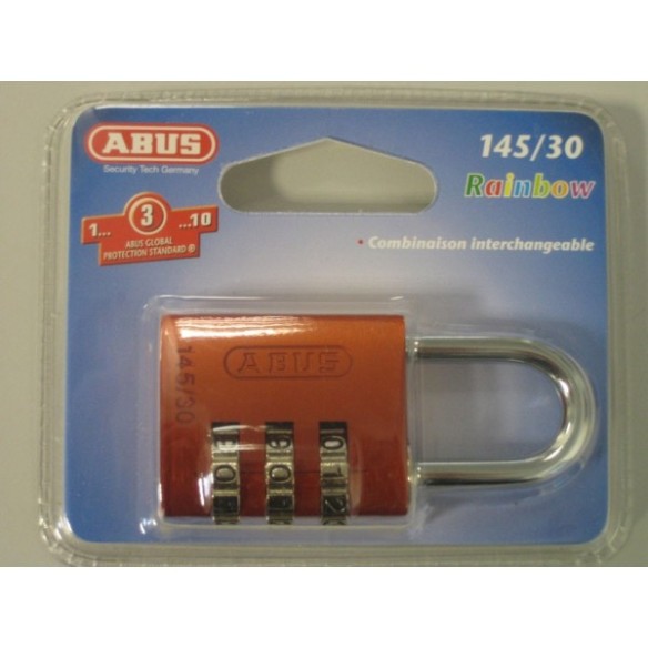CANDADO ABUS 145 COMBINACION 20 MM ALUMINIO NARANJA BLISTER