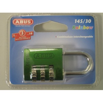 CANDADO ABUS 145 COMBINACION 30 MM ALUMINIO VERDE BLISTER