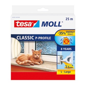 BURLETE DE CAUCHO PERFIL P 25M X 9MM BLANCO