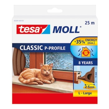 BURLETE DE CAUCHO PERFIL P 25M X 9MM MARRÓN