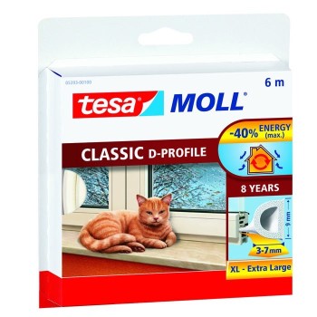 BURLETE DE CAUCHO PERFIL D 6M X 9MM BLANCO