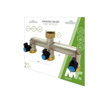 DERIVACIÓN GRIFO JARDÍN LATÓN 3 SALIDAS 3/4 H X 3/4