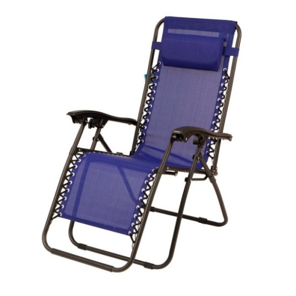 SILLÓN GRAVEDAD RELAX HIERRO TEXTILENE AZUL MARINO