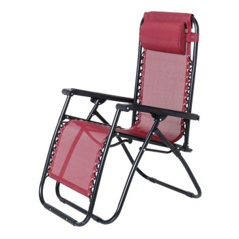 SILLÓN GRAVEDAD RELAX HIERRO TEXTILENE GRANATE