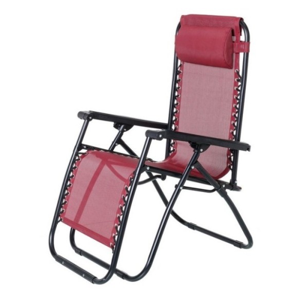 SILLÓN GRAVEDAD RELAX HIERRO TEXTILENE GRANATE