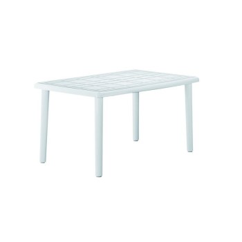 MESA RESOL OLOT RESINA INYECTADA RECTANGULAR 140X90 CM BLANCA