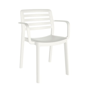 SILLA RESOL WIND RESINA INYECTADA CON BRAZOS BLANCA