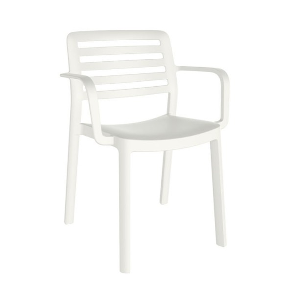 SILLA RESOL WIND RESINA INYECTADA CON BRAZOS BLANCA