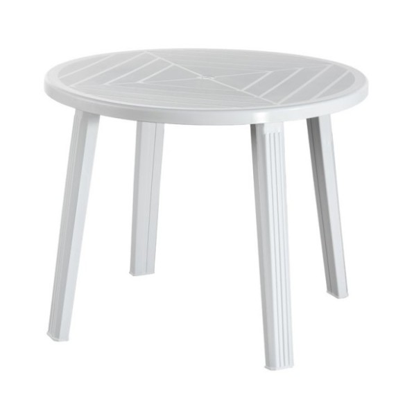 MESA IDEA EUROPE CRISTOBAL RESINA INYECTADA REDONDA Ø90 CM BLANCA