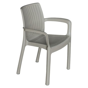 SILLON PLASMIR ELEGANTE RATAN TECNOPOLIMERO+FIBRA DE VIDRIO TAUPE (MARRON CLARO)