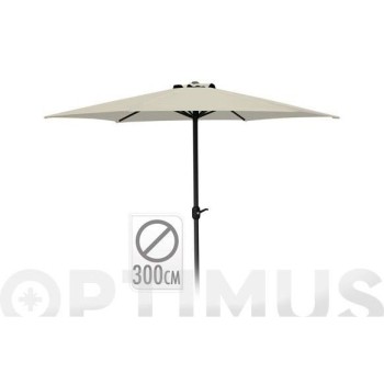 PARASOL ALUMINIO CON MANIVELA 300 CM TUBO 48MM TAUPE (MARRON CLARO)