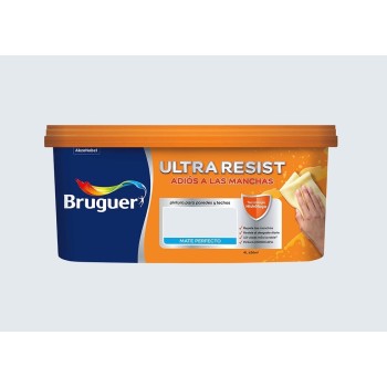 PINTURA PLASTICA INTERIOR BRUGUER ULTRARESIST 4L GRIS NIEBLA