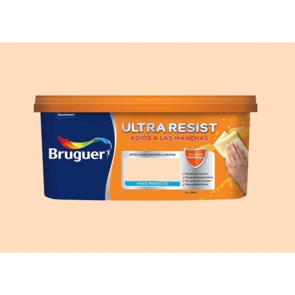 PINTURA PLASTICA INTERIOR BRUGUER ULTRARESIST 4L NARANJA PRIMAVERA