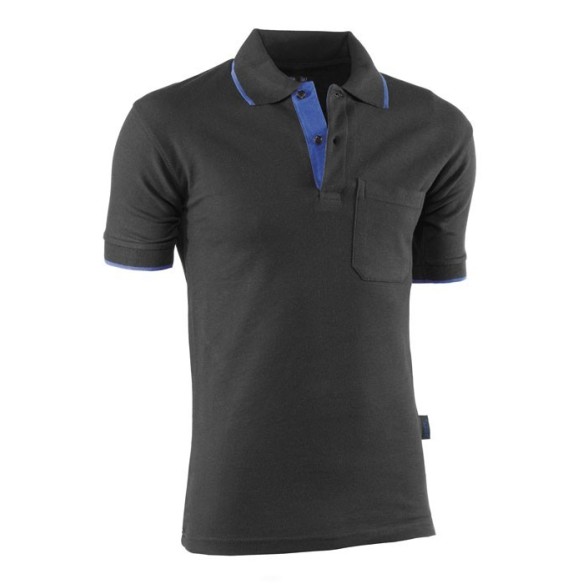 POLO M. CORTA JUBA 648 TOP RANGE NEGRO/AZULINA T-XXL