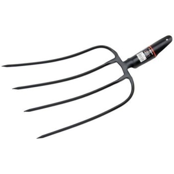 Horca forjada de 4 púas para recoger heno y estiércol / 9014