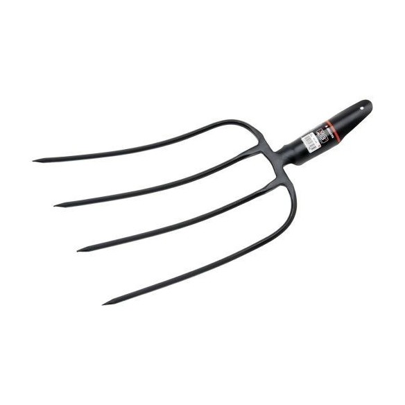 Horca forjada de 4 púas para recoger heno y estiércol / 9014