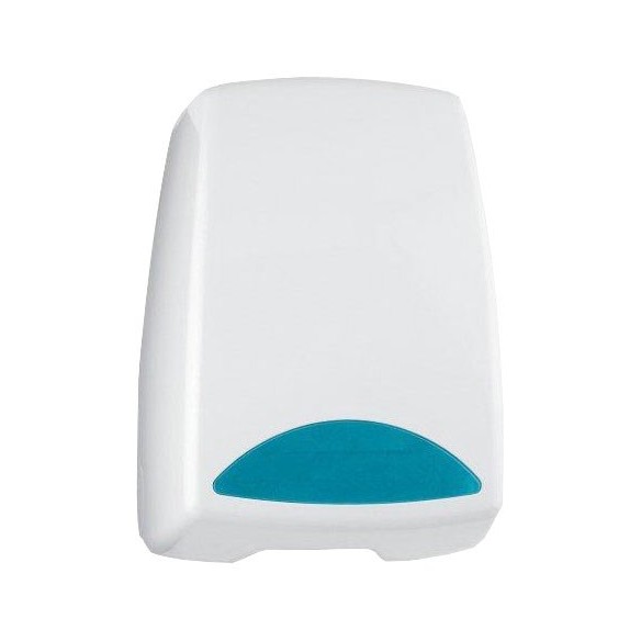 DISPENSADOR PAPEL MECHA ABS BLANCO Y AZUL MOD. CUBE