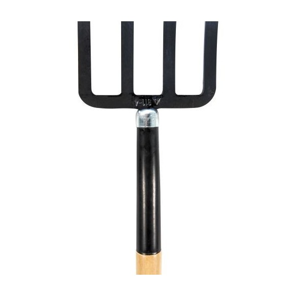 dientes forjados y planos para remover y cavar la tierra. Mango de anilla metálica