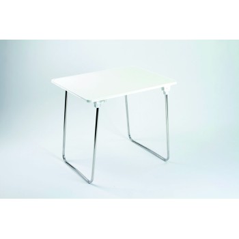 MESA 80X60 CM. PATA ALUMINIO. TABLERO FIBRA. ELEMENTOS ENSAMBLAJE INYECTADOS.