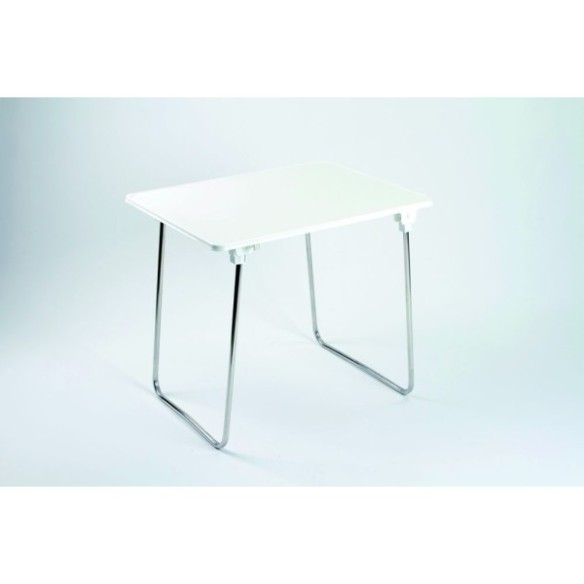 MESA 80X60 CM. PATA ALUMINIO. TABLERO FIBRA. ELEMENTOS ENSAMBLAJE INYECTADOS.