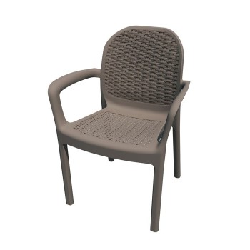 SILLON PLASMIR MIRANDA RATAN TECNOPOLIMERO+FIBRA DE VIDRIO MARRON