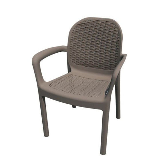 SILLON PLASMIR MIRANDA RATAN TECNOPOLIMERO+FIBRA DE VIDRIO MARRON