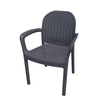 SILLON PLASMIR MIRANDA RATAN TECNOPOLIMERO+FIBRA DE VIDRIO MARRON
